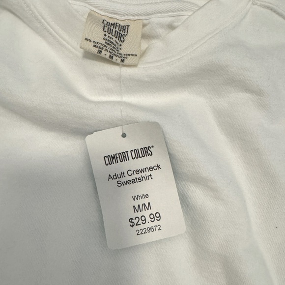 NEW Comfort Colors White Crewneck - Picture 2 of 4